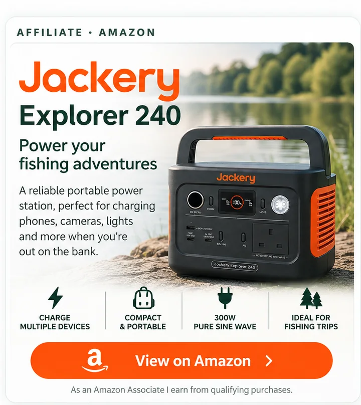 Jackery Explorer 240 portable power station for fishing trips