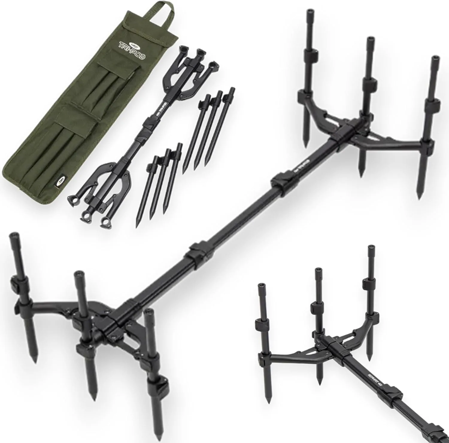 NGT 3 Rod Pod carp fishing tripod with carry case