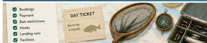 Day ticket fishing equipment, checklist and fishing permit